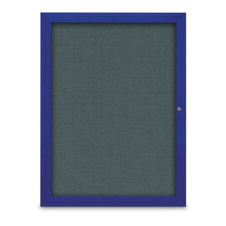 United Visual Products Slim Enclosed Corkboard, 18"x24", Black Alum Frame/Keylime UVEB1824-BLACK-KEYLIME